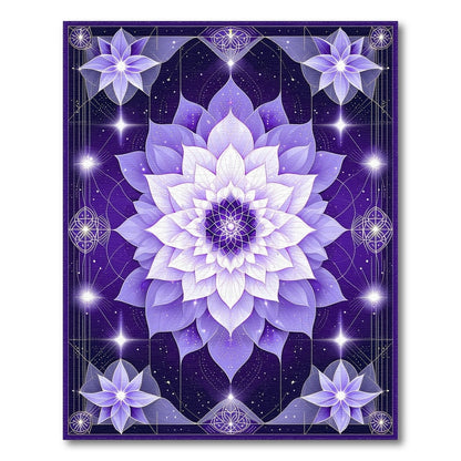 Purple Lotus Mandala Area Rug