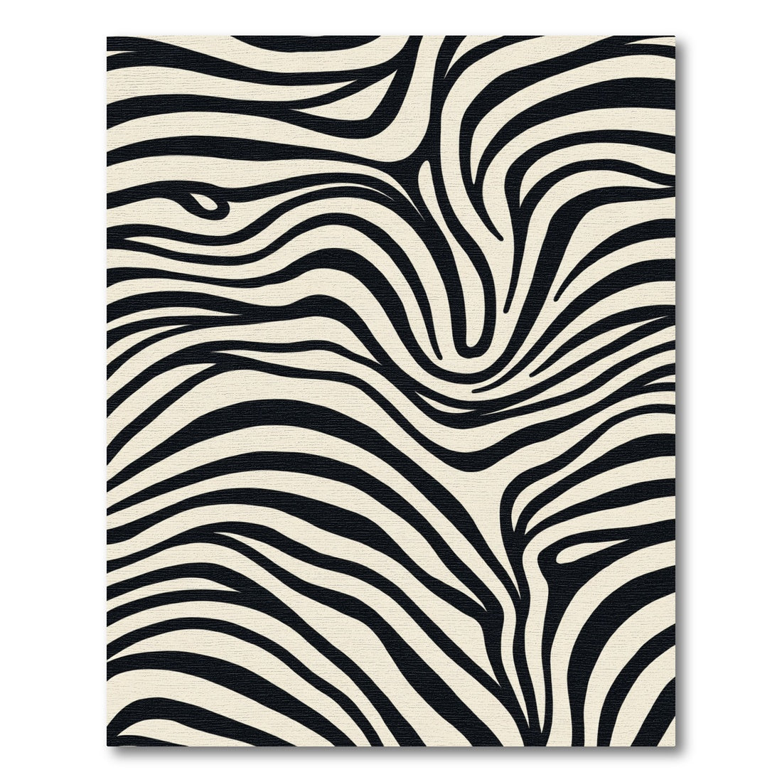 Bold Black Cream Swirl Stripes Rug