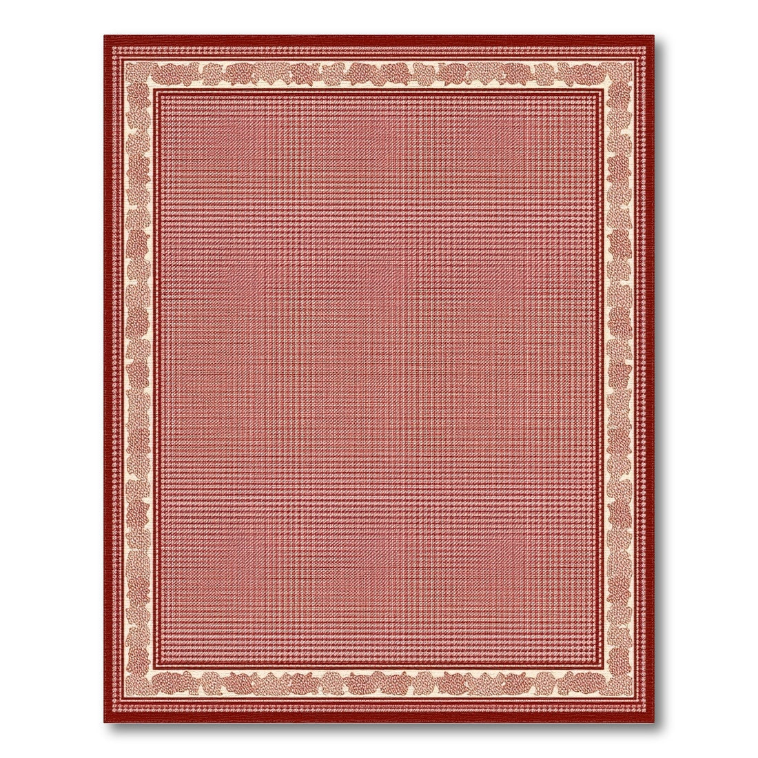 Red Traditional Persian Area Rug with Ornate Border
