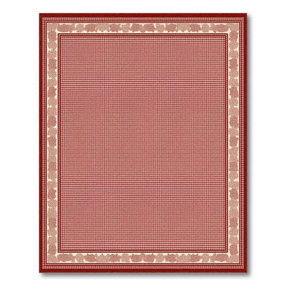 Red Traditional Persian Area Rug with Ornate Border