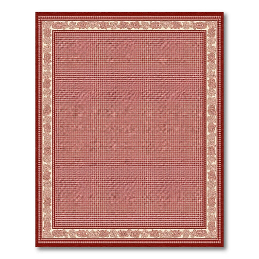 Red Traditional Persian Area Rug with Ornate Border