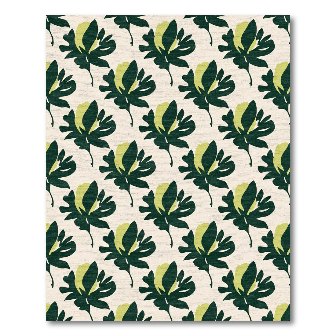Dark Green Yellow Blossom Arrangement Rug