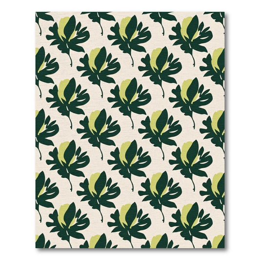 Dark Green Yellow Blossom Arrangement Rug
