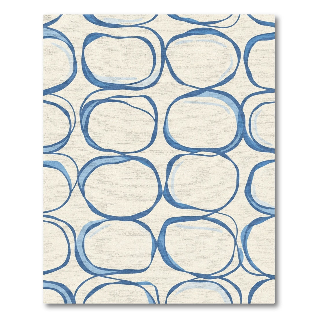 Blue Organic Shape Mid Century Rug