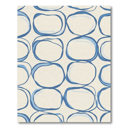 Blue Organic Shape Mid Century Rug
