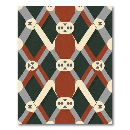 Deep Emerald Lattice Diamond Rug