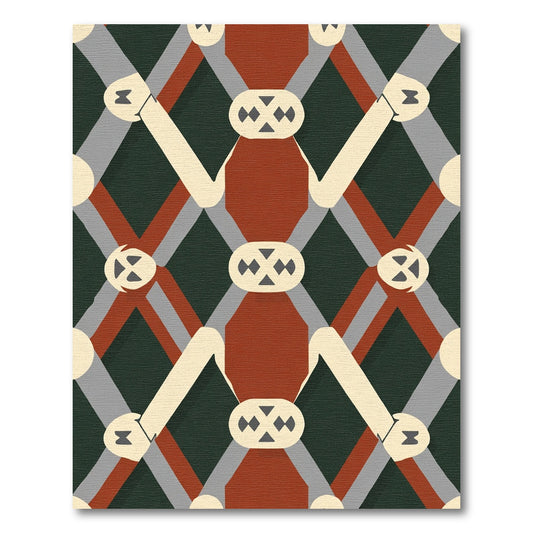 Deep Emerald Lattice Diamond Rug