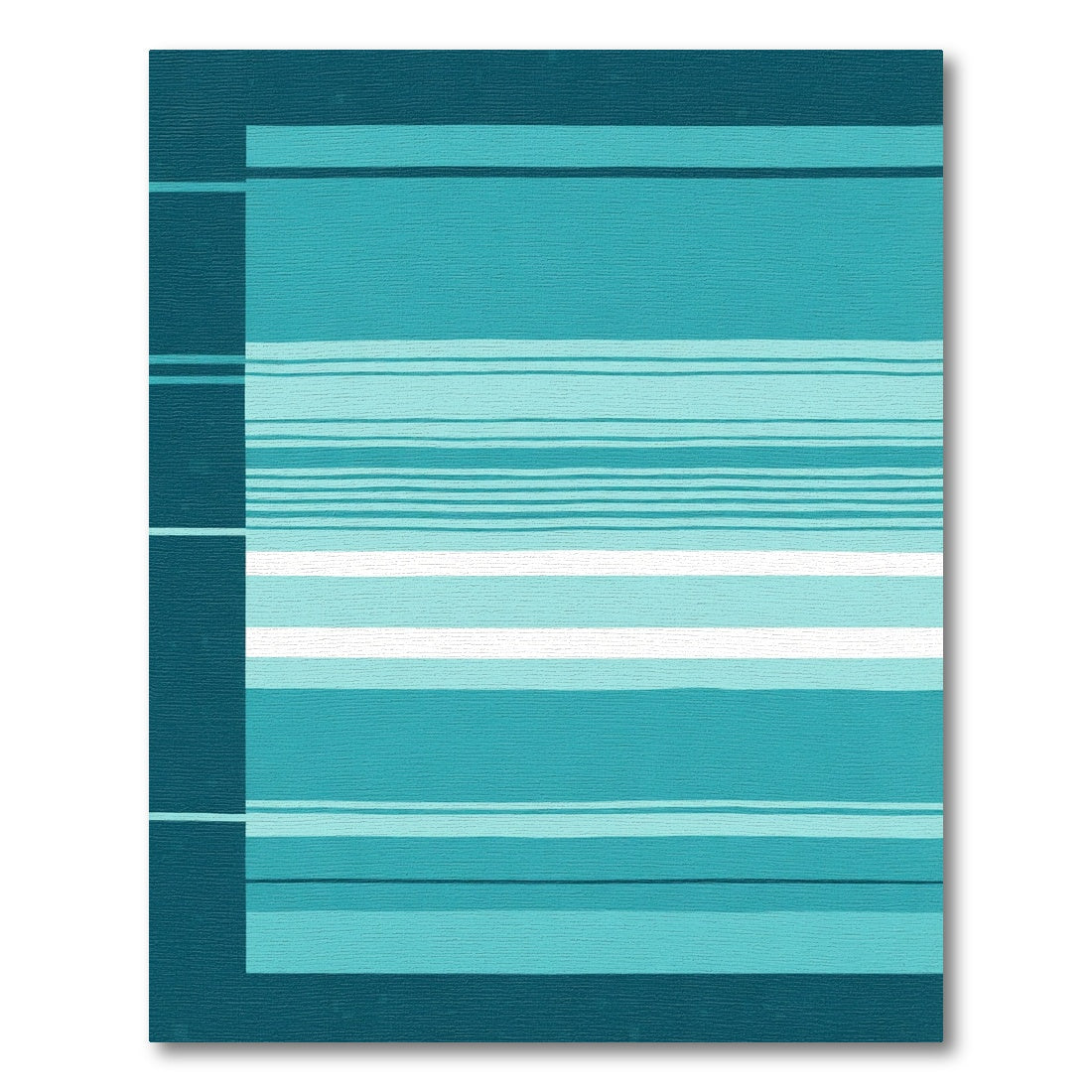 Cool Blue Horizontal Stripe Blanket Rug