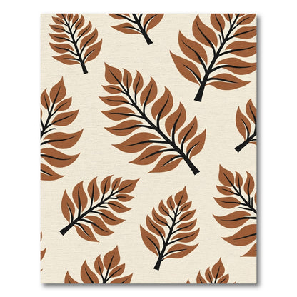 Brown Terra Cotta Leafy Branches Rug