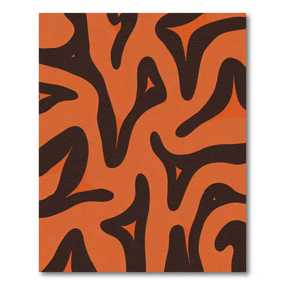 Bold Orange Swirl Tribal Stripes Rug