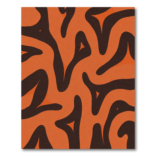 Bold Orange Swirl Tribal Stripes Rug