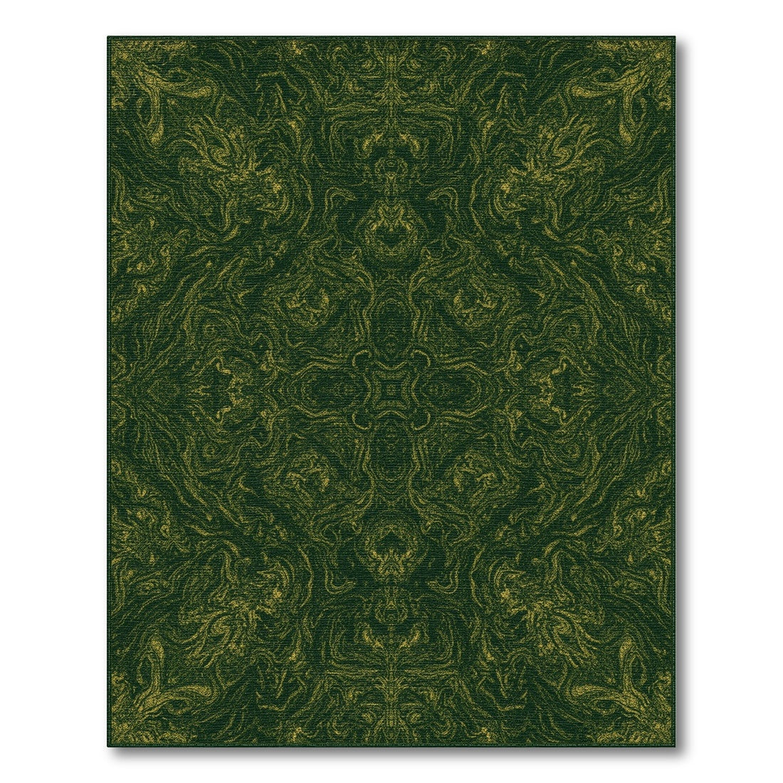 Green Gold Swirl Area Rug