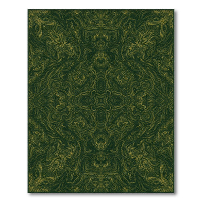 Green Gold Swirl Area Rug