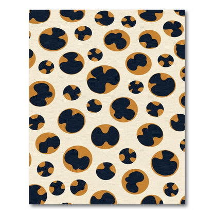 Abstract Ochre Black Spotty Rug