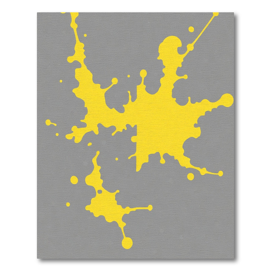 Yellow Splatter Abstract Gray Rug