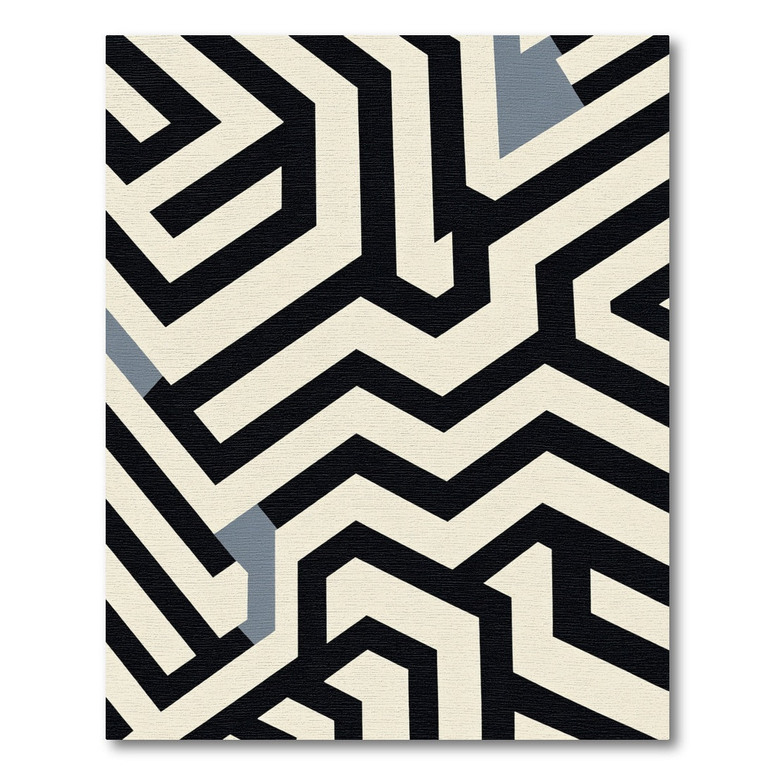 Black Cream Geometric Maze Rug