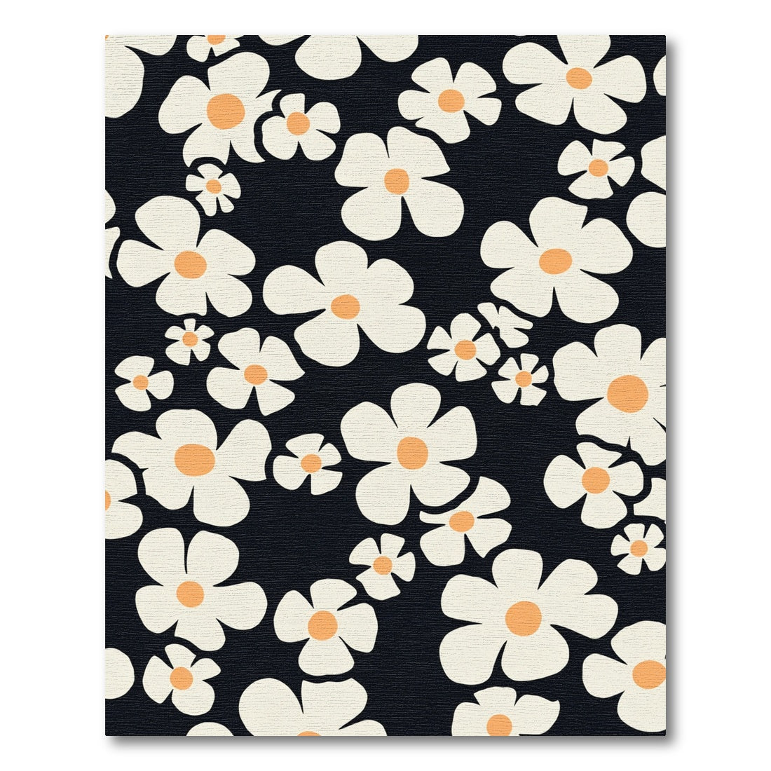 Retro Cream Daisy Scatter Rug