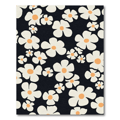 Retro Cream Daisy Scatter Rug