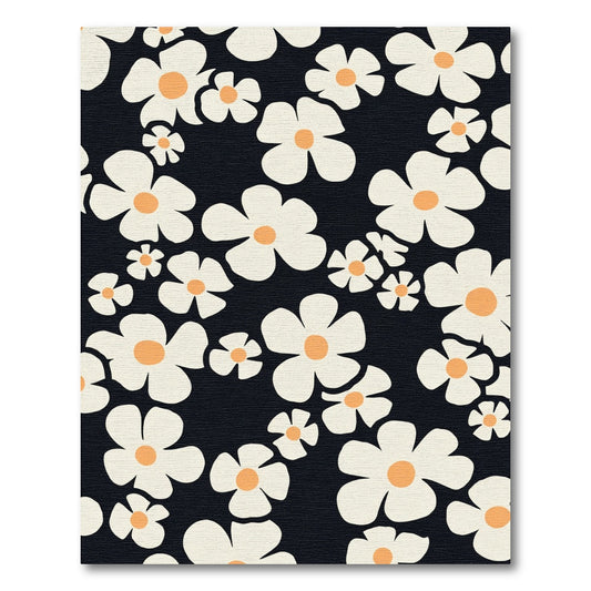 Retro Cream Daisy Scatter Rug