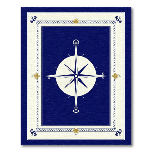 Navy Blue Compass Area Rug