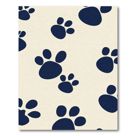 Navy Paw Print Backdrop Rug