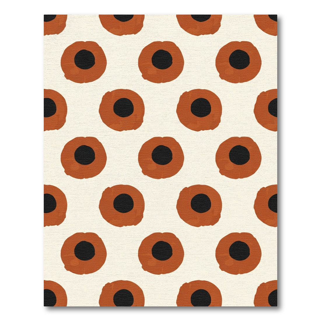 Terracotta Black Dot Grid Rug