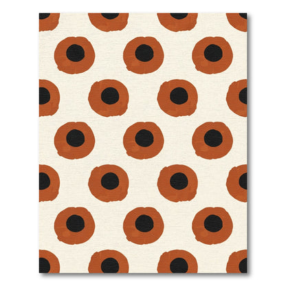Terracotta Black Dot Grid Rug