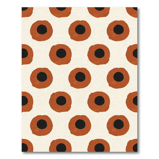 Terracotta Black Dot Grid Rug