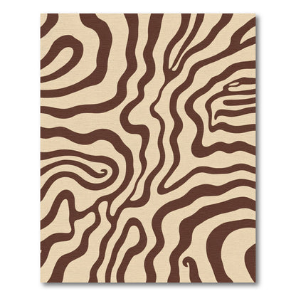 Brown Caramel Swirl Abstract Waves Rug