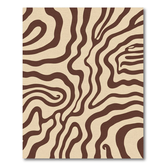 Brown Caramel Swirl Abstract Waves Rug