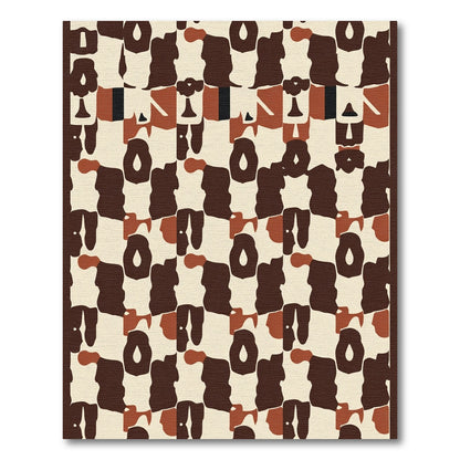 Abstract Earthy Tone Organic Shapes Rug