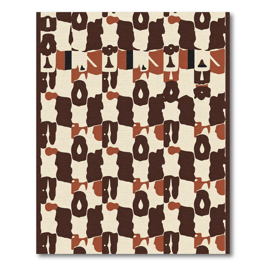 Abstract Earthy Tone Organic Shapes Rug