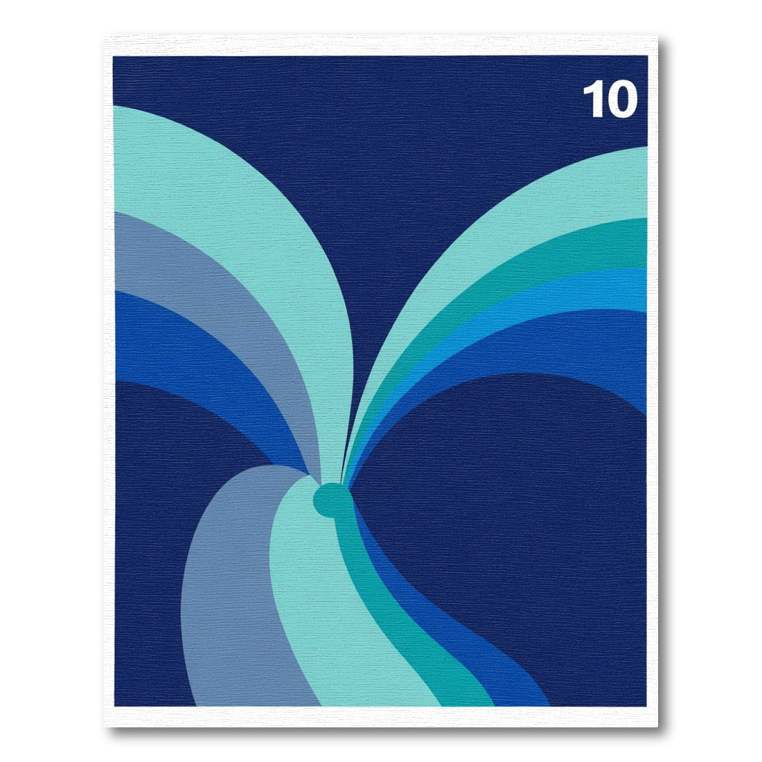 Aqua Blue Swirling Arc Arrangement Rug
