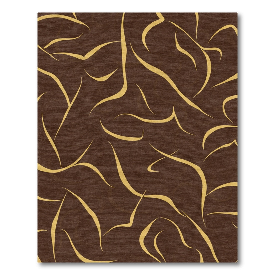 Brown Golden Flowing Abstract Rug
