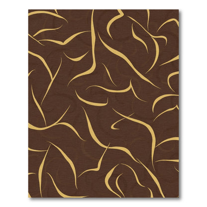 Brown Golden Flowing Abstract Rug