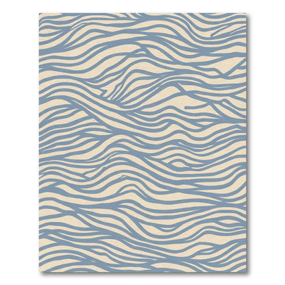 Serene Blue Wave Landscape Rug