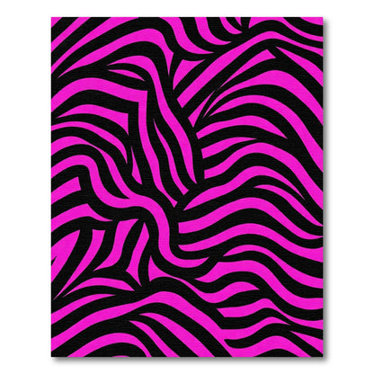 Bold Pink Black Wavy Stripes Rug
