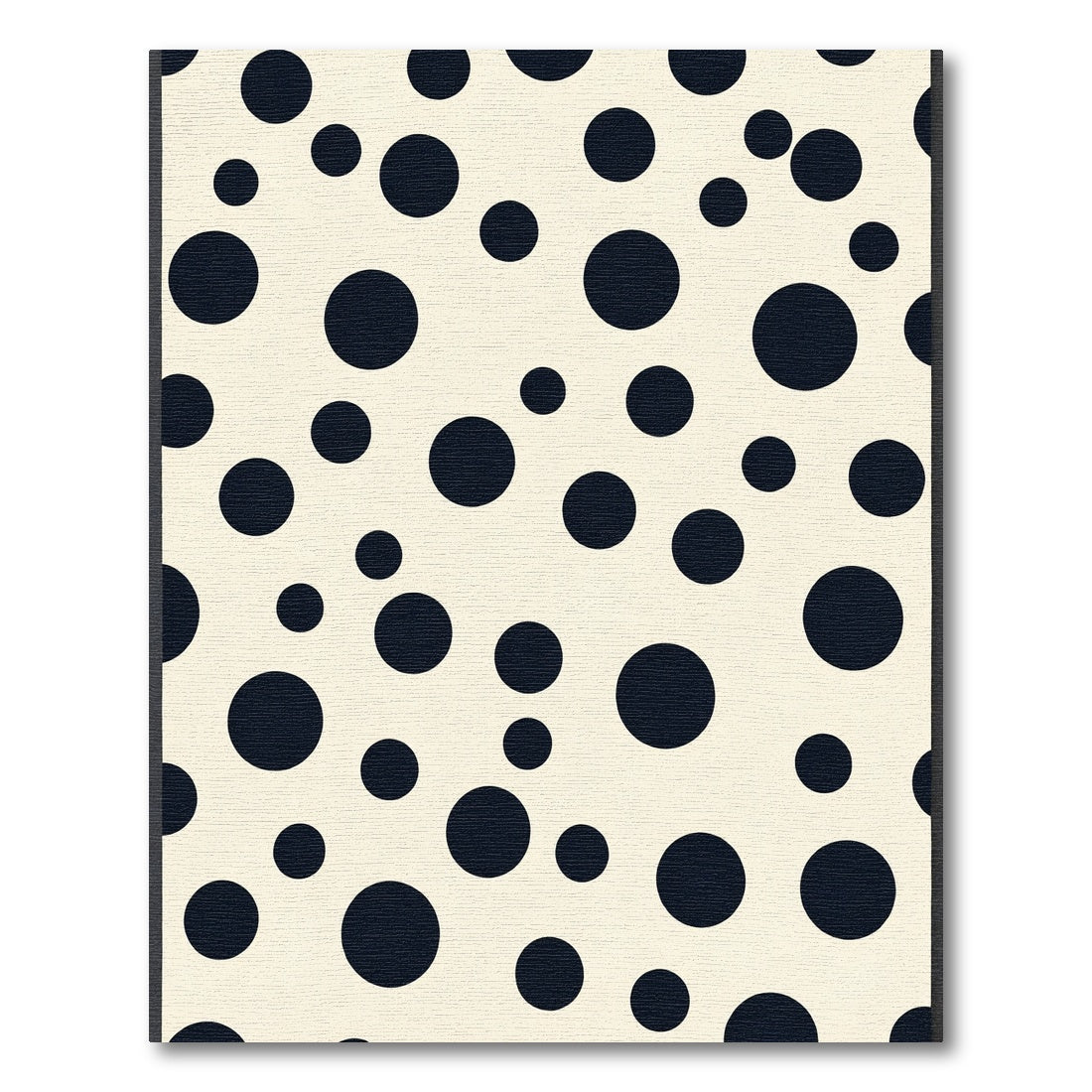 Cream Black Scattered Circles Rug