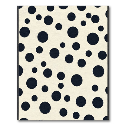 Cream Black Scattered Circles Rug