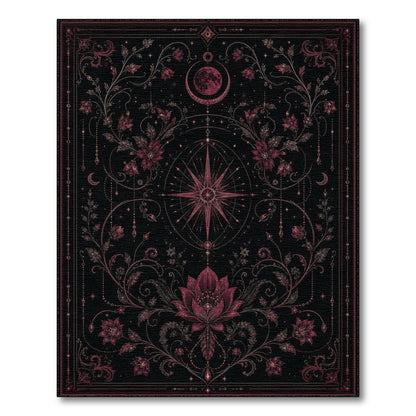 Pink Celestial Lotus Floral Area Rug