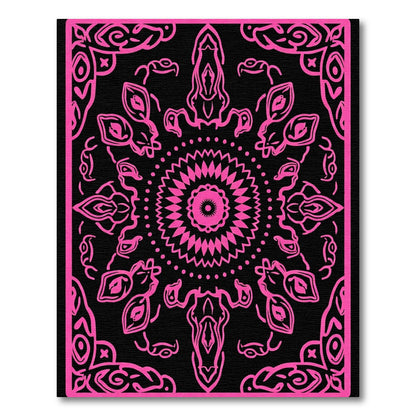 Vibrant Pink Abstract Mandala Rug