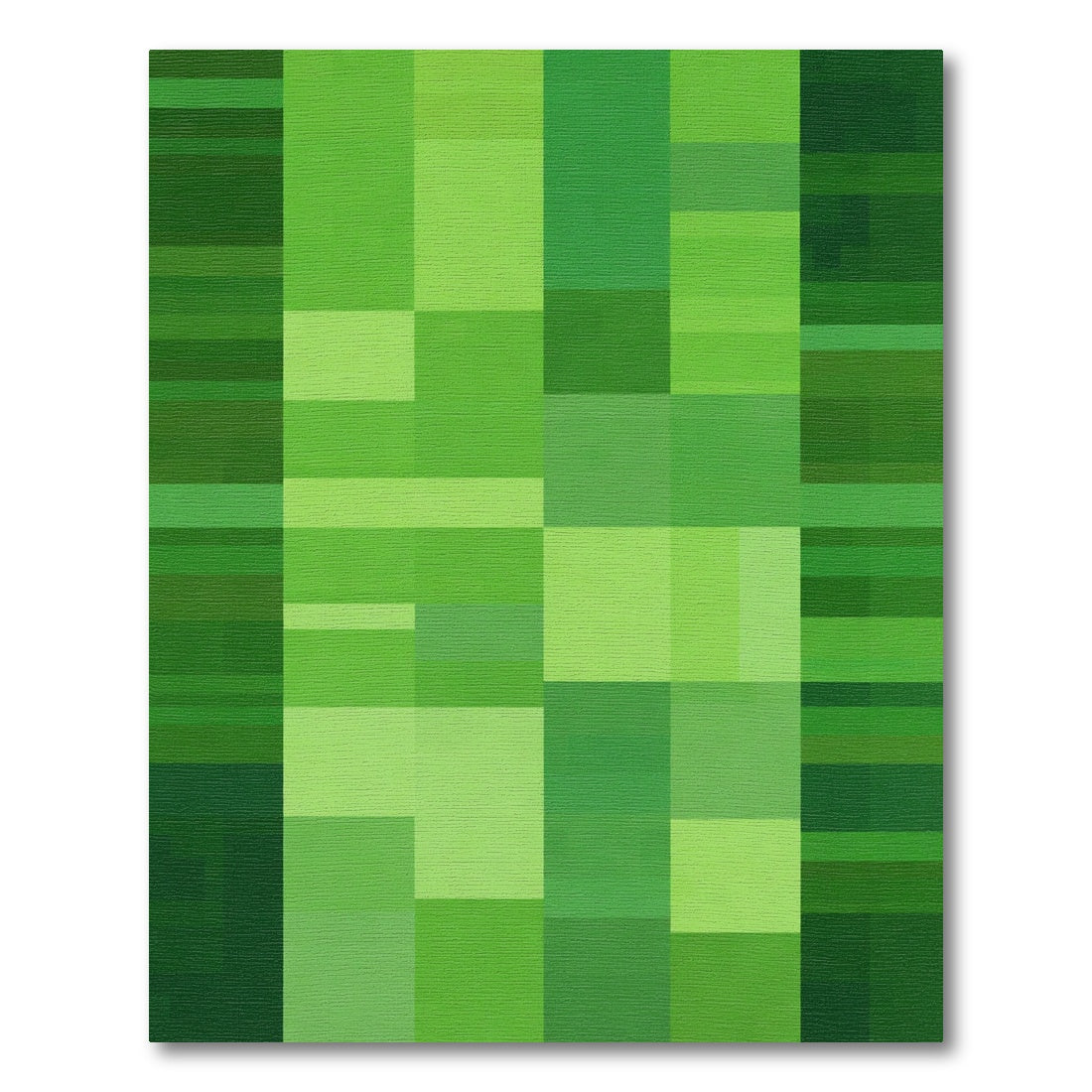 Verdant Geometric Blocks Accent Rug