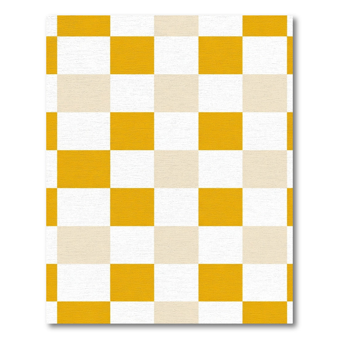 Golden Yellow Checkerboard Squares Rug