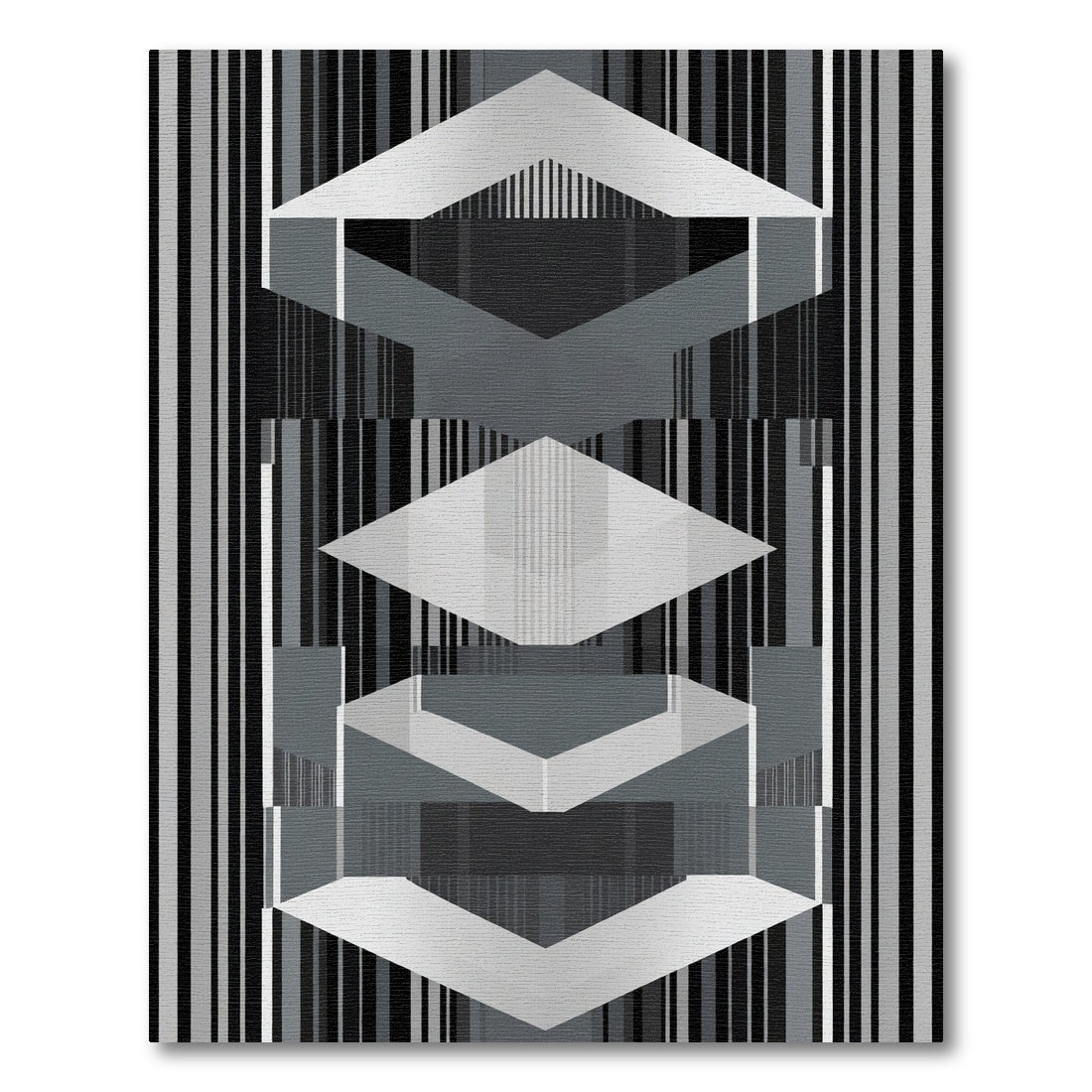 Monochromatic Geometric Layered Stripe Rug