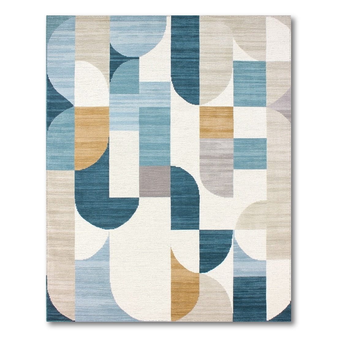 Blue Teal Geometric No. 16 Area Rug
