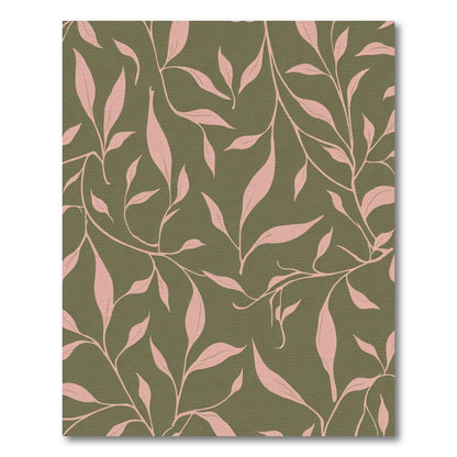 Blush Pink Vine Swirl Olive Rug