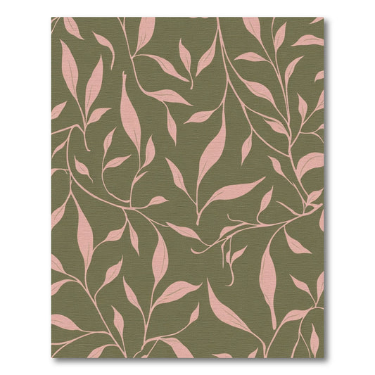 Blush Pink Vine Swirl Olive Rug