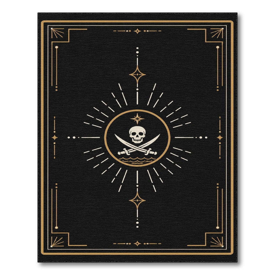 Pirate Skull Crossed Swords Area Rug