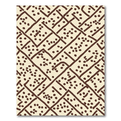 Cream Brown Geometric Dash Dot Rug