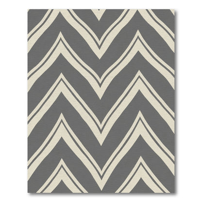 Classic Gray Chevron Zigzag Stripes Rug